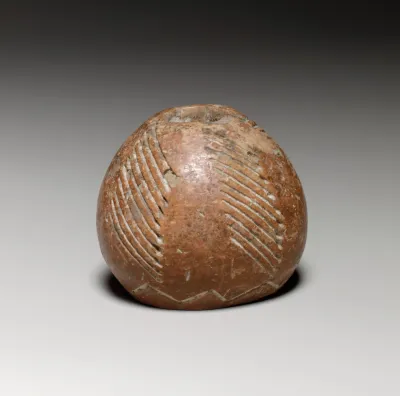 Terracotta conical-hemispherical spindle-whorl with flat base