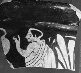 CUP, STEMLESS, FRAGMENT (ATHENIAN, RED-FIGURE)