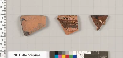 Terracotta rim fragments of kylikes (drinking cups)