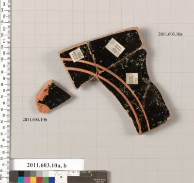 Fragments of a terracotta kylix