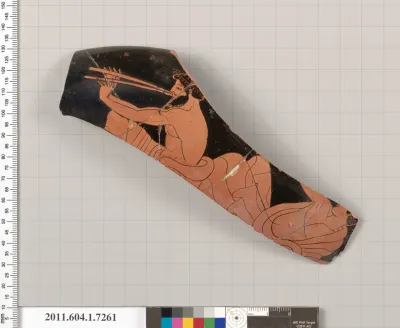Terracotta rim  fragment of a kylix (drinking cup)