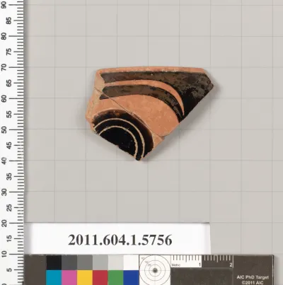 Terracotta rim fragment of a kylix: eye-cup (drinking cup)