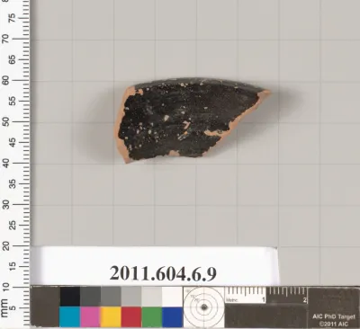 Terracotta rim fragment of an open shape