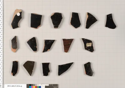 Terracotta fragments of kylikes (drinking cups)