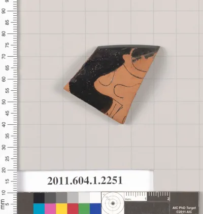 Terracotta rim fragment of a kylix (drinking cup)