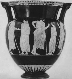 KRATER, COLUMN (ATHENIAN, RED-FIGURE)