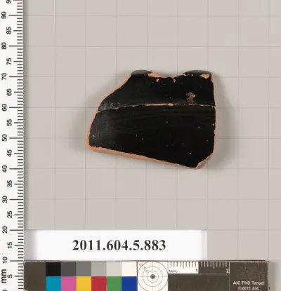 Terracotta rim fragment of a kylix (drinking cup)