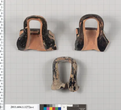 Terracotta fragments of kylikes (drinking cups)