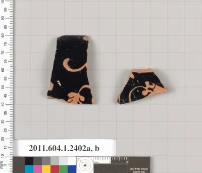 Terracotta fragments of a kylix (drinking cup)