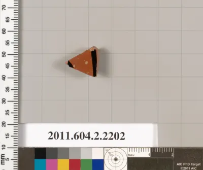 Terracotta fragment of a pot; unglazed on the inside