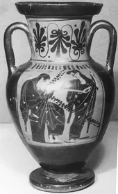 AMPHORA, NECK (ATHENIAN, BLACK-FIGURE)