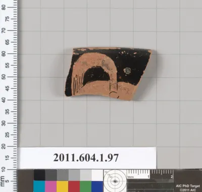 Terracotta rim fragment of a kylix (drinking cup)