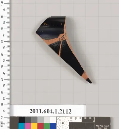 Terracotta rim fragment of a kylix (drinking cup)