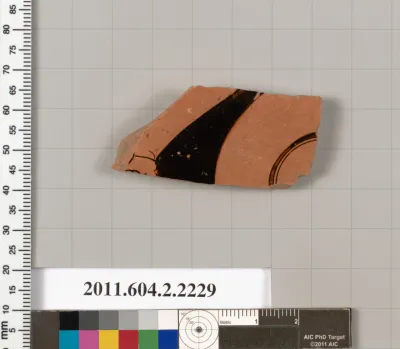 Terracotta fragment of a pot; unglazed on the inside