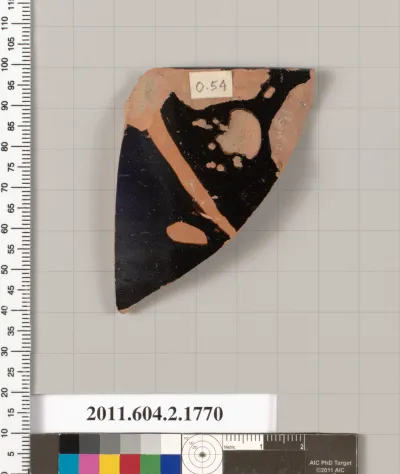 Terracotta rim fragment of a skyphos (deep drinking cup)