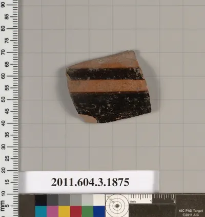 Terracotta fragment of a kylix: Band or lip cup (drinking cup)