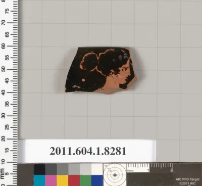 Terracotta rim fragment of a kylix (drinking cup)