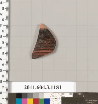 Terracotta fragment of a mastoid (drinking cup with narrow base) or a kyathos (cup-shaped ladle)