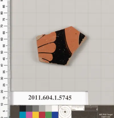 Terracotta fragment of a kylix: eye-cup  (drinking cup)