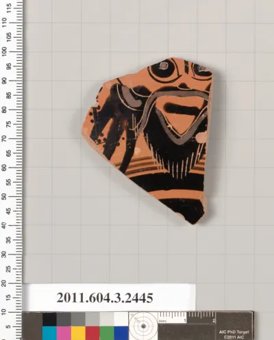 Terracotta fragment of a kylix: eye-cup (drinking cup)?
