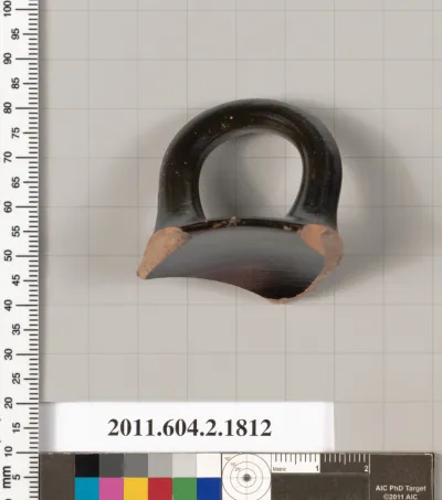 Terracotta rim fragment of a skyphos (deep drinking cup)