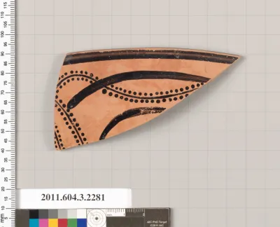 Terracotta rim fragment of a kylix: eye-cup (drinking cup)