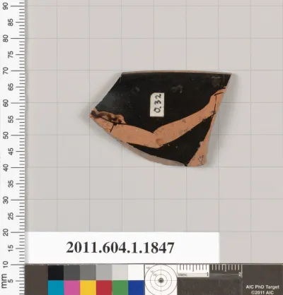 Terracotta rim fragment of a kylix (drinking cup)