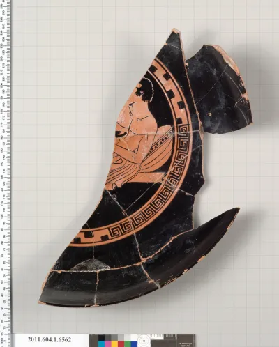 Terracotta fragment of a kylix (drinking cup)