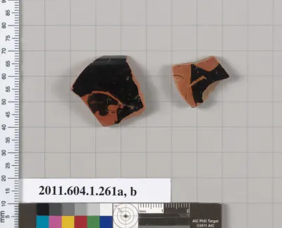 Terracotta fragments of a kylix (drinking cup)