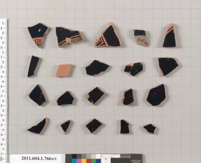 Terracotta fragments of kylikes (drinking cups)