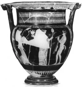 KRATER, COLUMN (ATHENIAN, RED-FIGURE)