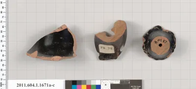Terracotta fragments of kylikes (drinking cups)