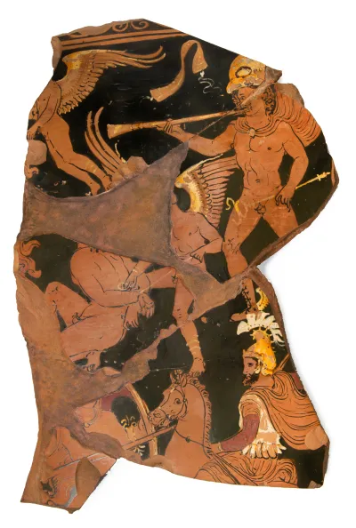 Fragment of a terracotta volute-krater (bowl for mixing wine and water)