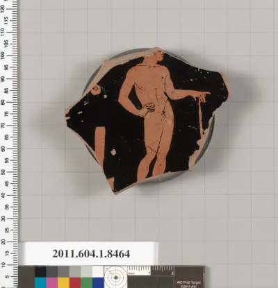 Terracotta fragment of a stemless kylix (drinking cup)