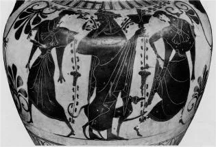 AMPHORA, NECK (ATHENIAN, BLACK-FIGURE)