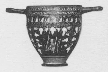 SKYPHOS (SOUTH ITALIAN, GNATHIAN, BLACK GLAZE)