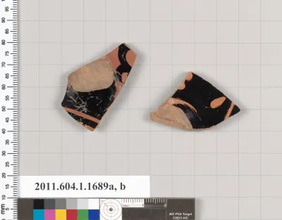 Terracotta fragments of kylikes (drinking cups)