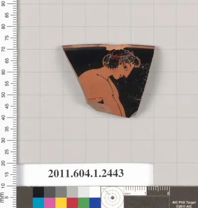 Terracotta rim fragment of a kylix (drinking cup)