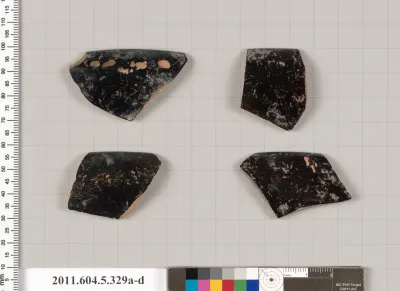 Terracotta rim fragments of kylikes (drinking cups)