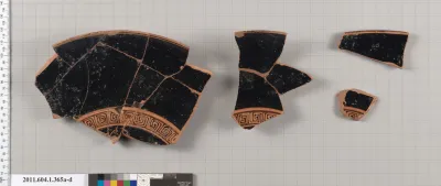 Terracotta fragments of a kylix (drinking cup)