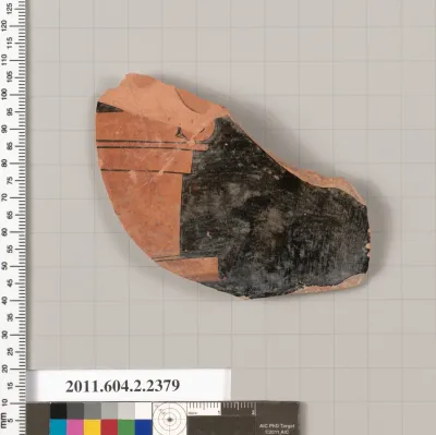 Terracotta fragment of a pot; glazed on the inside