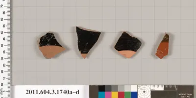 Terracotta fragments of kylikes: Band or lip cups (drinking cups)