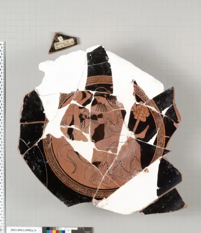 Terracotta fragments of a kylix (drinking cup)