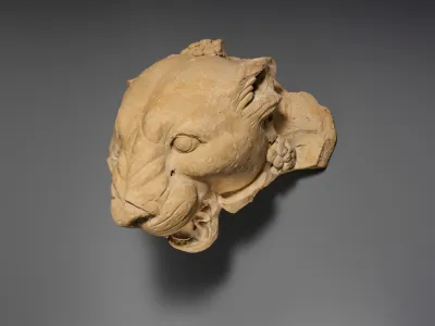 Terracotta head of a panther
