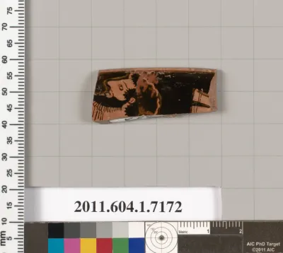 Terracotta rim fragment of a kylix (drinking cup)