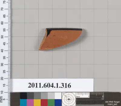 Terracotta rim fragment of a kylix (drinking cup)