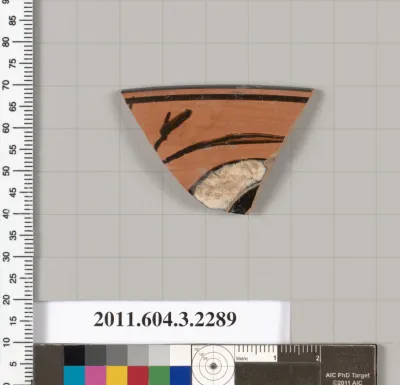 Terracotta rim fragment of a kylix: eye-cup (drinking cup)