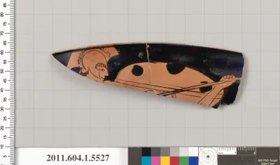 Terracotta rim fragment of a kylix (drinking cup)