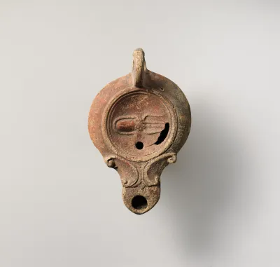 Terracotta oil lamp