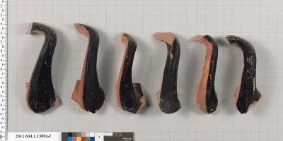 Terracotta fragments of kylikes (drinking cups)